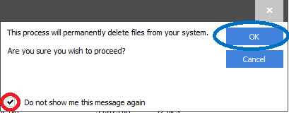 CCleaner confirmation message